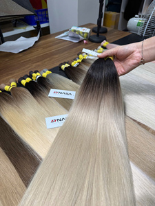 Cheveux vierges de bébé de haute qualité, grade 12A, en vrac du Vietnam, super double drawn, couleur blonde naturelle, doux, brillants, sans nœuds - Product Image 1