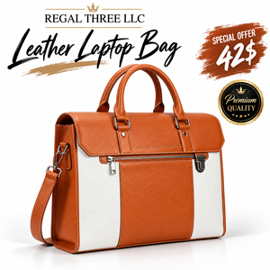 Premium Leather Computer Briefcase Office Work Laptop Bags Premium Leather Laptop Bag Multi Compartment Business Office Bags - Product Image 1