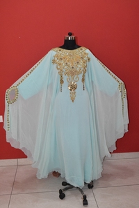 Green High Neck Floor Length Women's Modest Long Sleeve Beaded Polyester <b>Abaya</b> Middle East Style Prayer <b>Dress</b> Plus Size Evening - Product Image 3