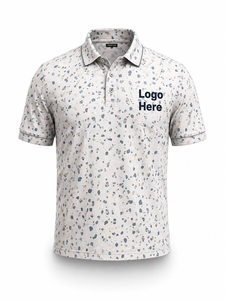 เสื้อโปโลชายแขนสั้น พิมพ์ลายด้านหน้า ผ้าฝ้ายถัก ระบายอากาศได้ดี สไตล์ลำลองสำหรับตีกอล์ฟ บริการ OEM - Product Image 2