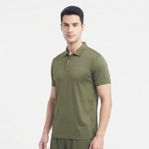 Polo pour homme, coupe confortable, manches courtes, col classique, pour l'été, les sports de plein air, le quotidien, vert, tendance, confortable - Product Image 2