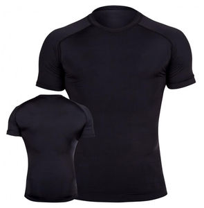 Maillot de compression anti-UV respirant pour homme, manches courtes, séchage rapide, UPF, idéal pour le BJJ et le fitness, qualité économique avec OE. - Product Image 3