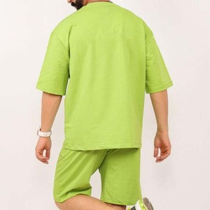 High Quality O-Neck Men's T-Shirts Shorts <b>Set</b> 100% Cotton <b>Knitted</b> Breathable Solid Pattern Summer Front Logo Formal Men <b>Sets</b> - Product Image 5