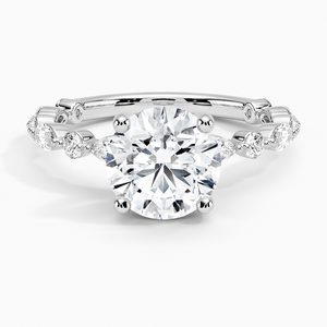 Bague SOJ 012 en argent 925 avec aquamarine taille ronde, diamant trois-quarts de carat, moissanite 2 carats couleur D VVS1 certifiée GRA - Product Image 1