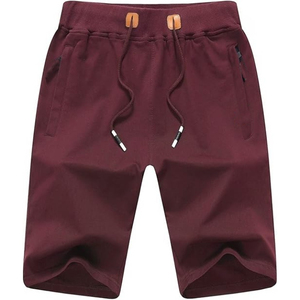 Pantalones Cortos Bermuda de Algodón de Color Sólido para Hombre, Cintura con Cordón, Estilo Casual con Bolsillos, Talle Medio, Tejido de Punto Transpirable - Product Image 2