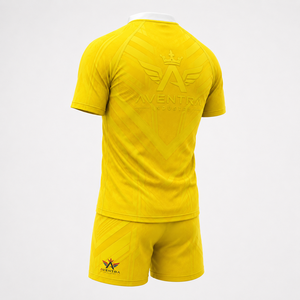 Ensemble uniforme de rugby haut de gamme : maillot et short en tissu polyester respirant et à séchage rapide pour l'entraînement en équipe et les ligues - Product Image 3