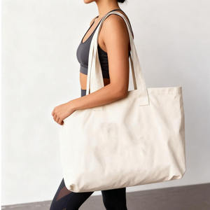 Sac fourre-tout en toile extra large personnalisé avec logo et motif lettres, robuste et réutilisable pour les courses, avec poignée d'épaule - Product Image 1