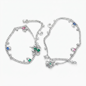 Chaîne de cheville DIVYORO en argent sterling avec breloques - Product Image 1