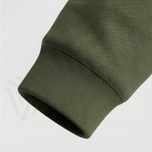 Survêtement unisexe vert olive à capuche, longueur intégrale, couleur unie, en coton, décontracté, avec cordon de serrage et poches latérales - Product Image 6