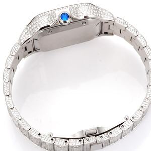 Reloj Mecánico de Lujo de Acero Inoxidable con Incrustaciones Completas de Diamantes VVS Moissanite, Esfera con Indicadores, Estilo Hip-Hop Brillante - Product Image 2