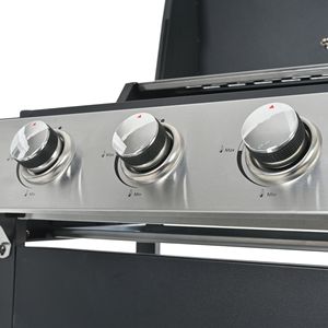 26,000 BTU propano griglia a Gas con 3 fuochi in acciaio inox Patio giardino Barbecue due ripiani coperchio ruote apribottiglie - Product Image 6