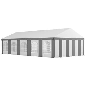 Tendone/Gazebo Robusto 16x32 per Matrimoni ed Eventi all'Aperto, con Pareti Laterali, Colore Grigio, Ideale anche come Posto Auto Coperto/Garage - Product Image 1