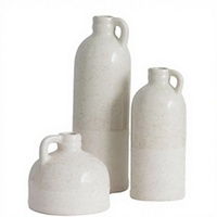 Ensemble de 3 vases en céramique transparente Art Déco blancs en relief, bouteilles décoratives texturées pour la décoration de table à la maison