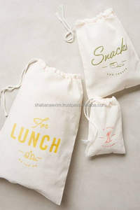 Bolsa de Lona Personalizada con Cordón, Impresa en Algodón, Lavable, para Regalos de Boda, Almacenamiento, Venta al por Menor, Hecha a Mano en India - Product Image 2