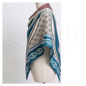 NORTH APPROACH Women's Square Silk Scarf Geometric Print Elegant Multi-Functional Fashion Accessory All Seasons - Product Image 3