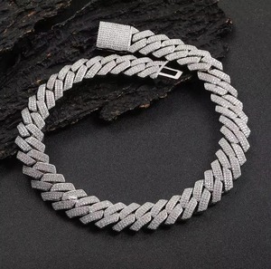 Bracelet Tennis Hip Hop en Argent Sterling Sertie de Diamants et Chaîne Cubaine en Acier Inoxydable pour Hommes et Femmes - Product Image 4