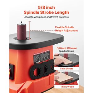 Fresatrice a mandrino oscillante 2400 RPM da banco, 6 attacchi (da 1/2 a 3 pollici), corsa 5/8 pollici, piano di lavoro in ghisa 15,6 x 11,6 pollici - Product Image 4