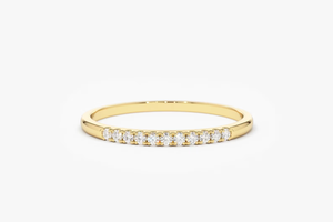 Anillo Clásico de Oro Amarillo con Diamante para Mujer, Corte Brillante Redondo, Piedra Natural, Anillo de Boda, 0.11 Quilates - Product Image 1