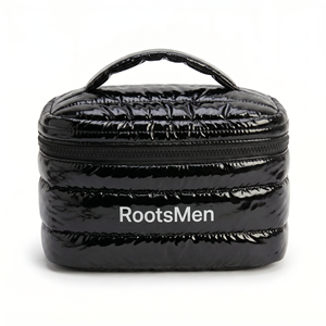 RootsMen Black Nylon Large Capacity Cosmetic <b>Case</b> with Zipper Closure and Soft Handle 25x15x7cm Fashion Travel Bag - Product Image 4