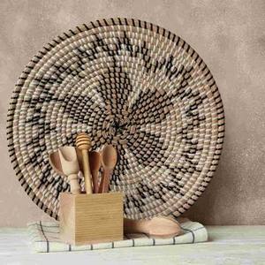 Handmade Natural Seagrass <b>Wall</b> Hanging Basket Decorative <b>Wall</b> <b>Plate</b> Bohemian Rustic Farmhouse Decoration - Product Image 1