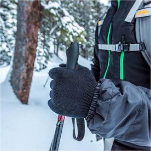 Custom <b>Winter</b> Warm Knitted Magic <b>Gloves</b> Wholesale Plain Black Stretch Thermal <b>Gloves</b> For <b>Men</b> And Women Unisex Soft Acrylic - Product Image 3
