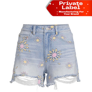 Shorts de Mezclilla para Mujer, Diseño Personalizado, Sexy, Cintura Baja, con Flecos, Pantalones Cortos de Mezclilla, Venta al Por Mayor, Shorts de Mezclilla para Mujer, Verano - Product Image 1