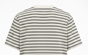 Camiseta de Manga Corta para Hombre, 100% Algodón, Diseño Jacquard Entrelazado, Corte Ajustado, Estampado a Rayas, Transpirable, Ecológica, Vietnam - Product Image 4