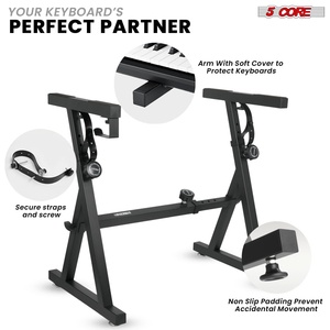 Support de clavier réglable en forme de Z, hauteur 34,5 po, largeur 32,5 po, capacité 250 lb, support pour piano électrique - Product Image 6