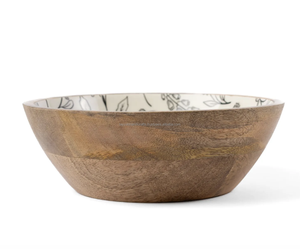 Bol de service classique en bois d'acacia fait à la main, écologique, durable, avec finition imprimée, pour les fêtes et les cadeaux d'affaires - Product Image 3