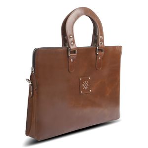 Genuine Leather Brown Large Capacity Laptop <b>Bag</b> Briefcase Crossbody <b>Computer</b> Handheld Business Travel <b>Bag</b> - Product Image 5