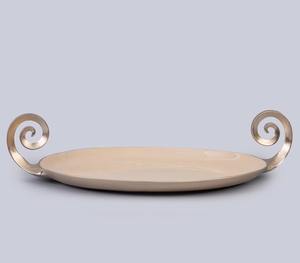 Plateau de service de luxe, plateau décoratif en métal, plateau de table moderne, plateau de service design, plat en métal haut de gamme - Product Image 5