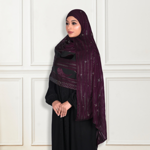 Hiyab Ligero de Chifón con Detalles de Cristal, Pañuelo Largo y Modesto para la Cabeza Musulmana, Elegante Envoltura para Oración, de Secado Rápido y Transpirable para Mujer - Product Image 2