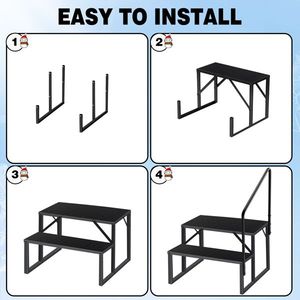 <b>2</b>-<b>Step</b> Anti-Slip RV Load Capacity 660 Lbs Mobile Home Swimming Pool Spa <b>Ladder</b> with Handrail Ground Level 3-<b>Step</b> Access - Product Image 4