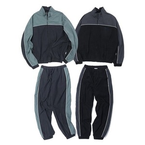 Custom Sweatsuit Manufacturer Embroidery Zip up Jacket Jogger Set Color Block Nylon Sweat Pant Windbreaker Tracksuits for Men's - Product Image 1