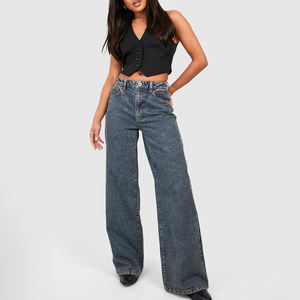 Pantalones Holgados de Mujer 100% Algodón Transpirable, Diseño Elegante de Alta Calidad, Pantalones Bordados Personalizables, Pantalones Vaqueros Extra Grandes - Product Image 5