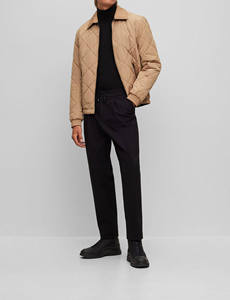 Spring and Autumn New Collection Windproof Zipper Turtleneck <b>Collar</b> Loose Fit Soft Shell Puffer <b>Jacket</b> Men's - Product Image 4
