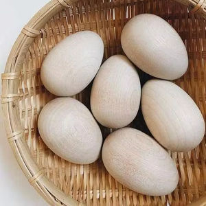 Huevo de madera sin terminar, huevo de madera natural para pintar, decoración de Pascua, venta al por mayor por madiha art and crafts - Product Image 1