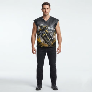 Débardeur personnalisé imprimé avec des strass, 100% coton, qualité supérieure, style tendance, sans manches, pour unisexe, vente en gros OEM - Product Image 4