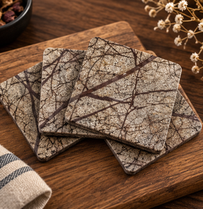 Posavasos de mármol hecho a mano de latón AK, juego de mármol cuadrado multicolor de 4 mármol de diseño de tendencia para vajilla/Decoración de cocina - Product Image 2