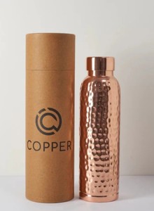 Pure <b>Copper</b> <b>Water</b> <b>Bottle</b> Reusable Drinking <b>Bottle</b> For Healthy Hydration Home Office Travel Fitness Gym Sports Outdoor - Product Image 2