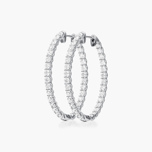 Pendientes de Aro de Plata 925 Chapados en Oro de Lujo con Moissanita de Corte Redondo, Joyería Fina Brillante, Regalo para Mujer, Acabado de Alta Calidad - Product Image 3