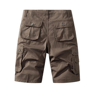 Shorts cargo pour hommes, multi-poches, vêtements décontractés d'extérieur, légers, respirants, mélange de coton, confortables, style quotidien d'été - Product Image 5