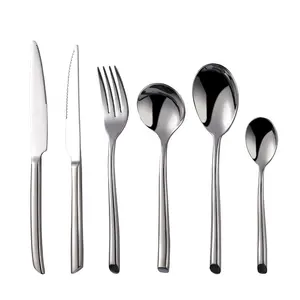 Juego de cubiertos de mango largo y delgado duradero de la mejor calidad para cubiertos de banquete de Buffet, cubiertos de decoración para comer, superventas - Product Image 1