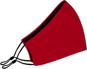 Mascarilla Facial Reutilizable de Algodón Rojo de 3 Capas con Orejeras para Uso Diario - Product Image 4