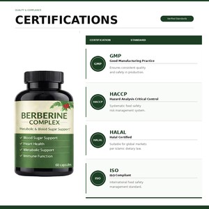Cápsulas de Complejo de Berberina Natural de Marca Privada |   500 mg 60 Cápsulas |   Suplemento Herbal Antioxidante Energético |   Para mujeres embarazadas - Product Image 5
