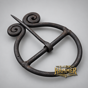 Broche en fer forgé à la main, motif spirale, épingle décorative en métal pour vêtements, accessoire de costume - Product Image 2