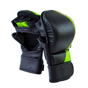 Gants de boxe en cuir demi-doigts pour Muay Thai, sacs de frappe, UFC, MMA, avec poignées, vente en gros, du Pakistan - Product Image 4