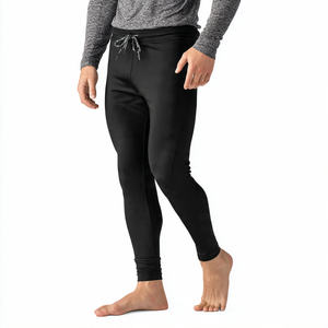 Leggings de compresión para hombre, capa base, para correr, con cintura alta y cordón ajustable, pantalones deportivos para fitness - Product Image 1