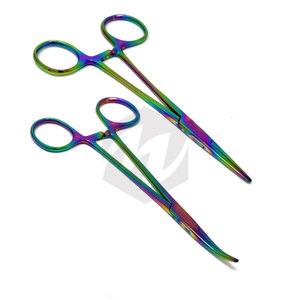 Pinzas Hemostáticas Crile Autoclavables de Primera Calidad, 6 Pulgadas, Rectas y Curvas, Color Titanio Arcoíris, Instrumentos Médicos de Alta Calidad - Product Image 2