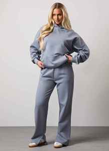 Pantalones Deportivos X Sporty Personalizados en Gris para Mujer, Joggers Básicos de Felpa Francesa, OEM ODM, Mezcla de Algodón, Pantalones Deportivos Casuales para Fitness - Product Image 3